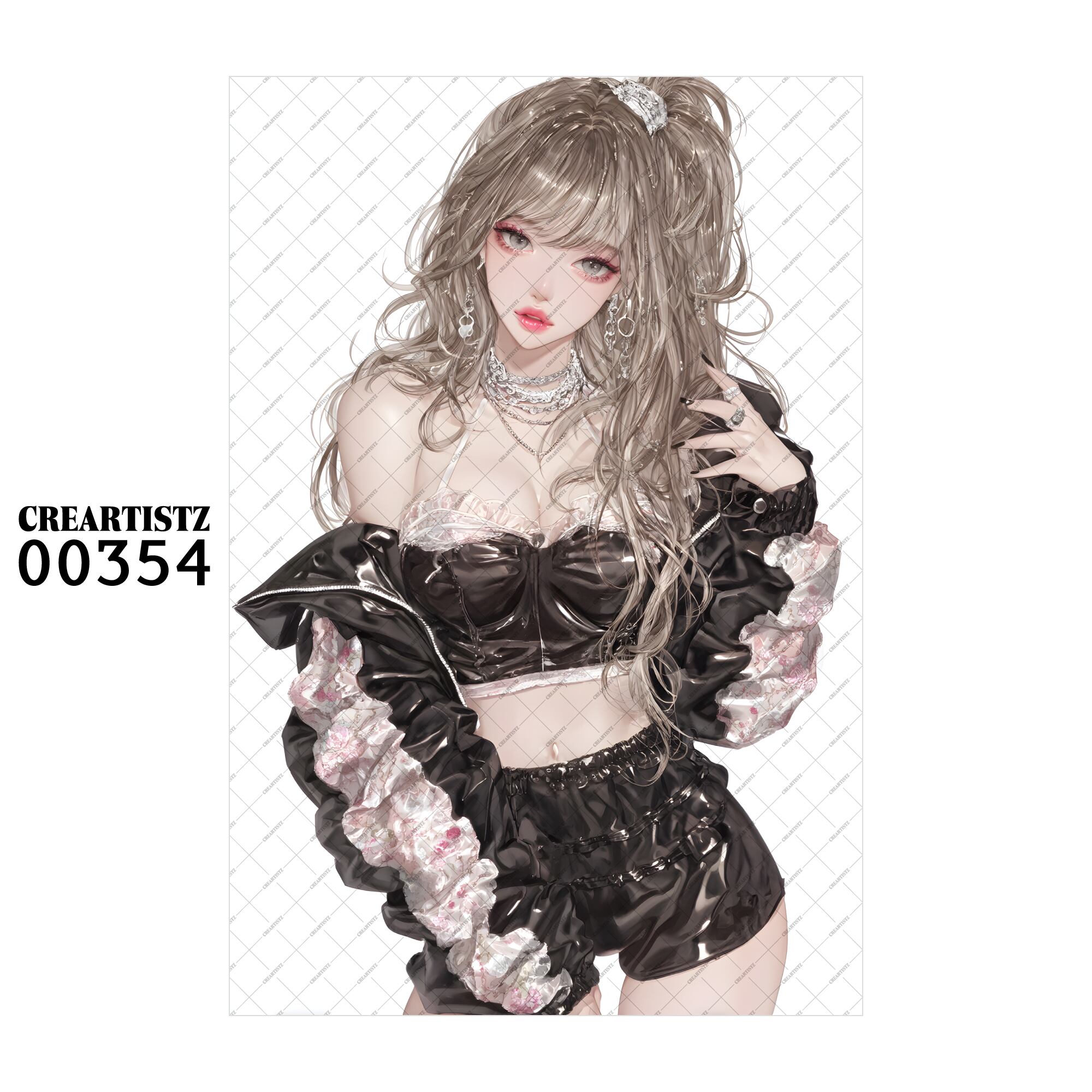 00354 ガール キュート オリジナル ペーパー/ステッカー 4枚セット CREARTISTZ