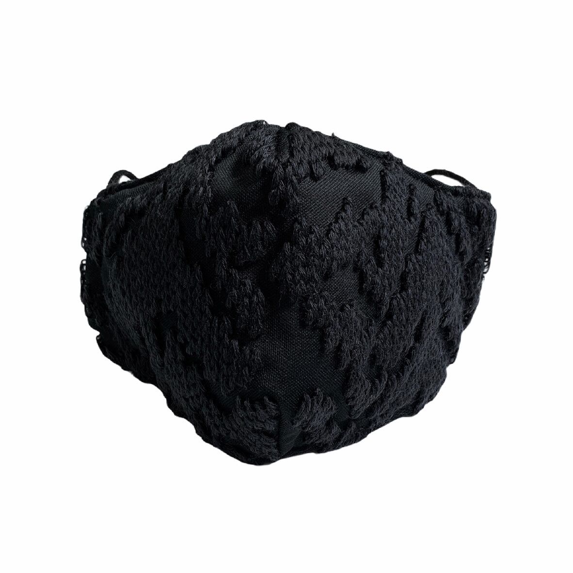 刺しゅうマスク パイソン ブラック 受注生産