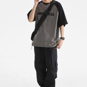 レトロレタープリントTシャツ A4170