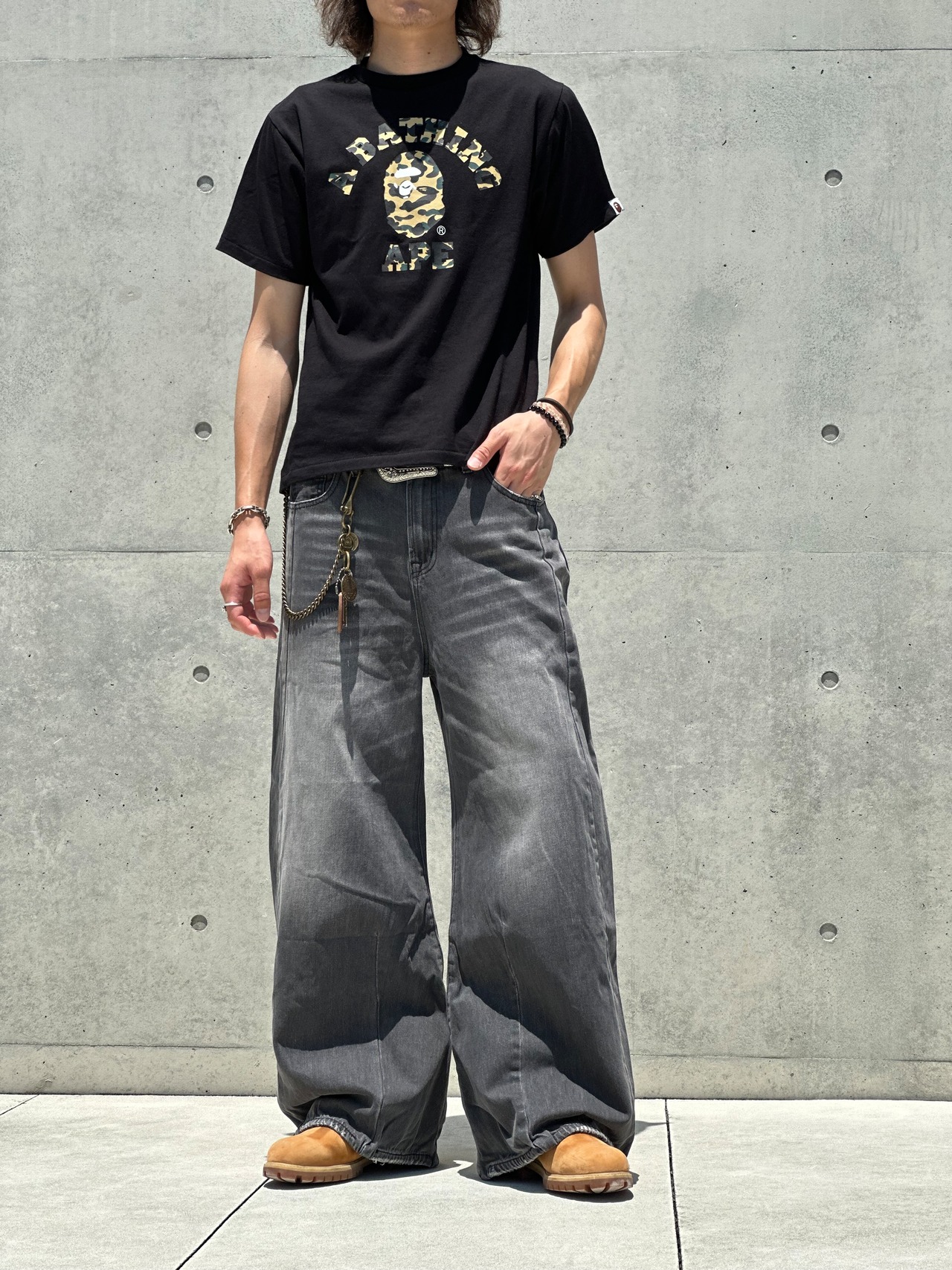 Fade Black Baggy Denim
