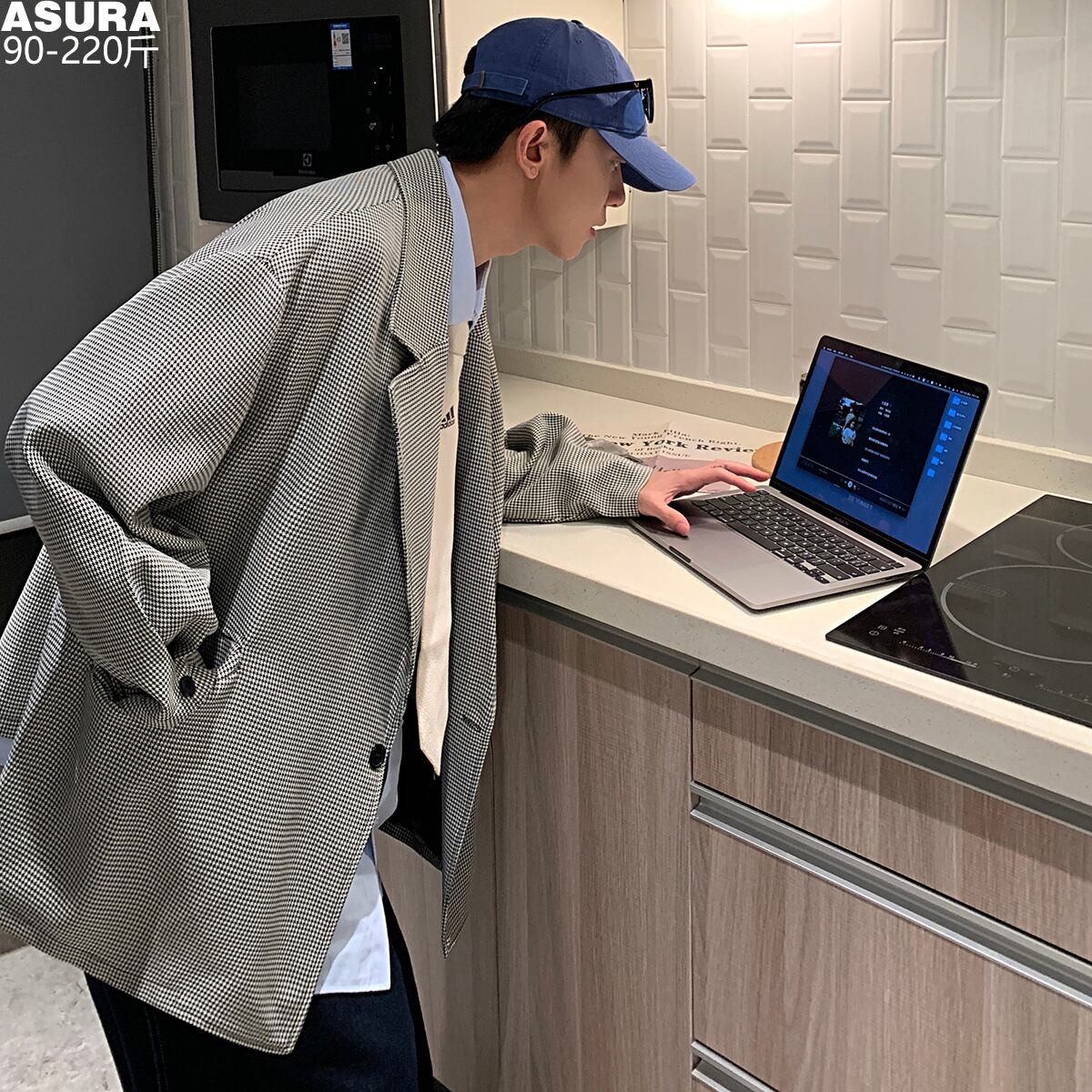 ジャケット ルーズスプリングオータムスタイルトップス 大きめサイズ 春物 秋物 ASURAプラスサイズメンズ4065753173