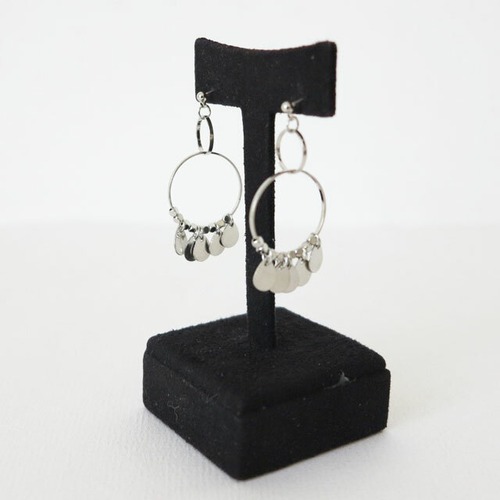 シルバーミニフープフリンジデザインピアスFRANCE：AS-74 ¥5,800+tax