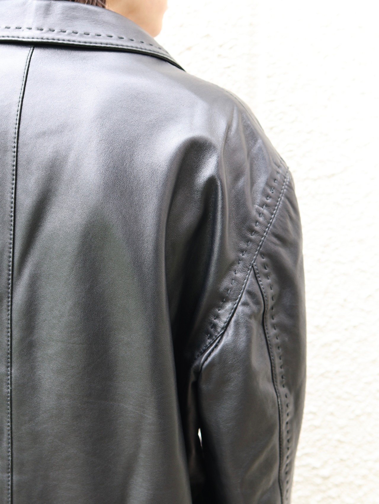 【gianfranco ferre】leather long tailored jacket