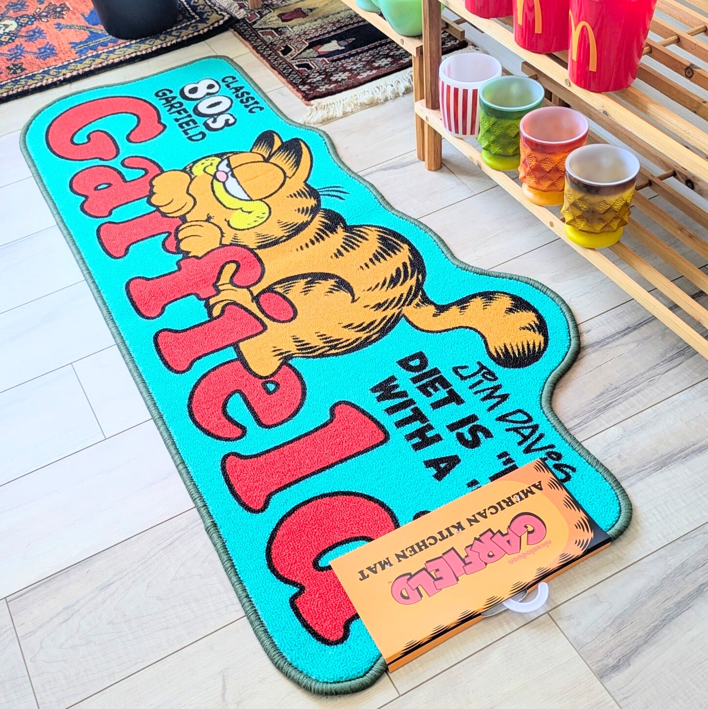 【 Garfield（ ガーフィールド ） 】American MAT ( 裏面滑り止め加工 ) / キッチンマット / ふかふかマット / フロアマット / バス / エントランス / ロングバージョン〚アメリカン雑貨 アメトイ〛