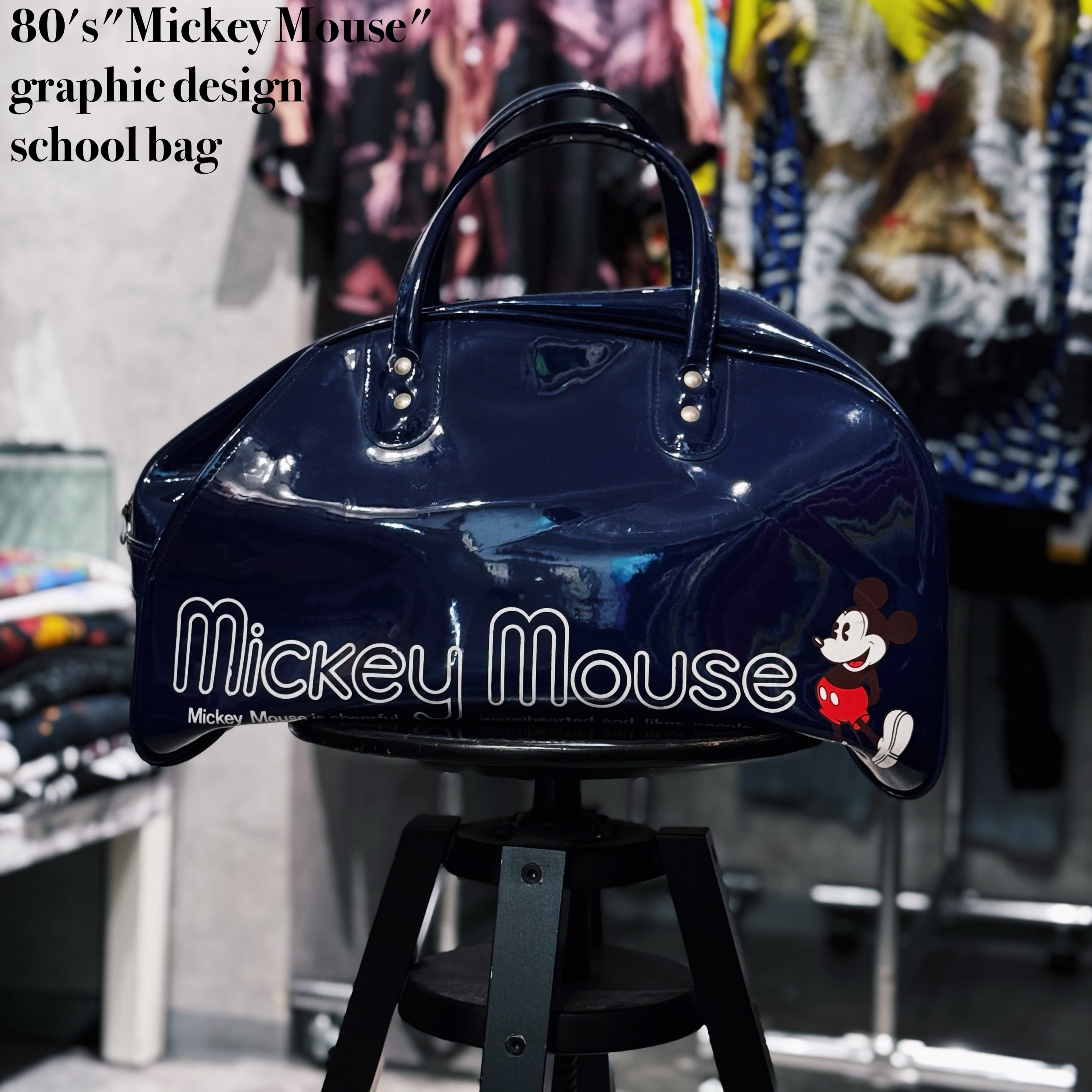80's"Mickey Mouse"graphic design school bag