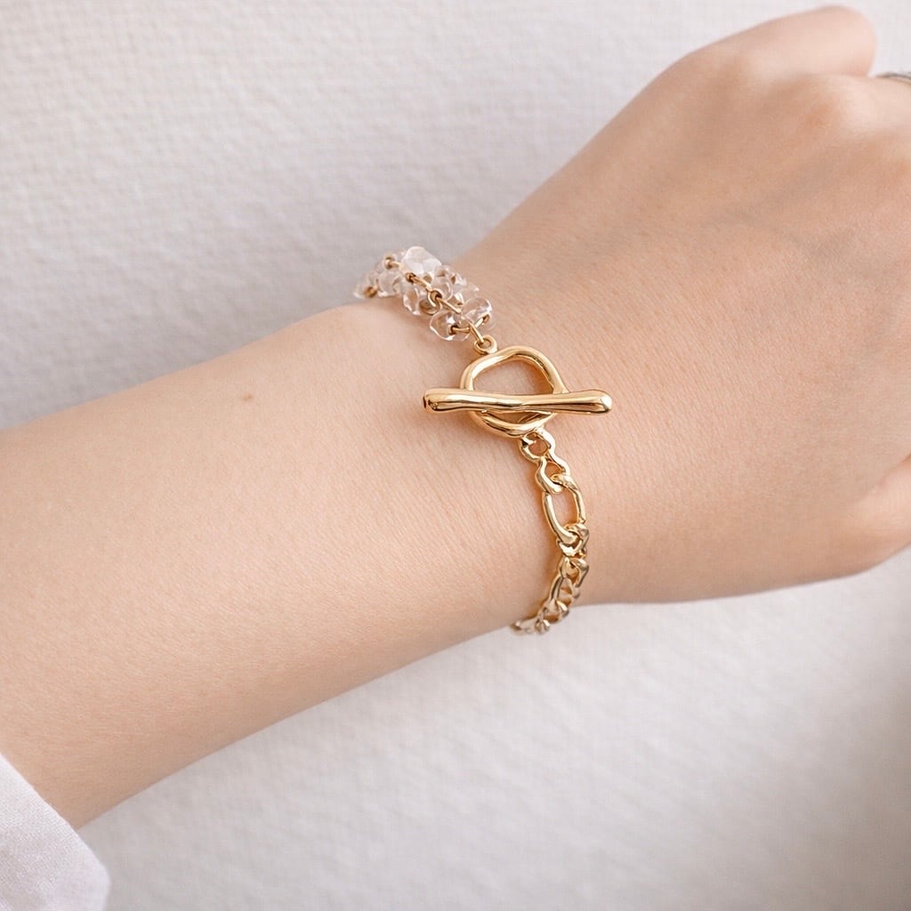 ファルファーレビーズ×デザインチェーンブレスレット | cuore*