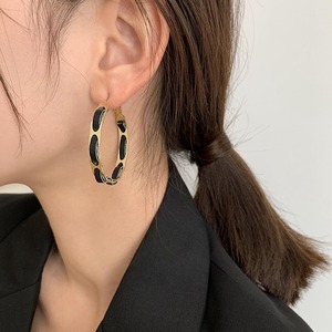 【予約】2c's leather-crossed hoop pierce