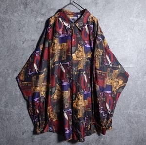 Artistic flower silk pattern shirt