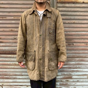 80s BARBOUR SOLWAY ZIPPER c42 オリーブ 1ワラント 70s バブアー ヴィンテージ オイルド ジャケット ソルウェイジッパー 1クラウン　