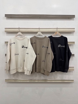 起毛あったか刺繍ロゴカットソー