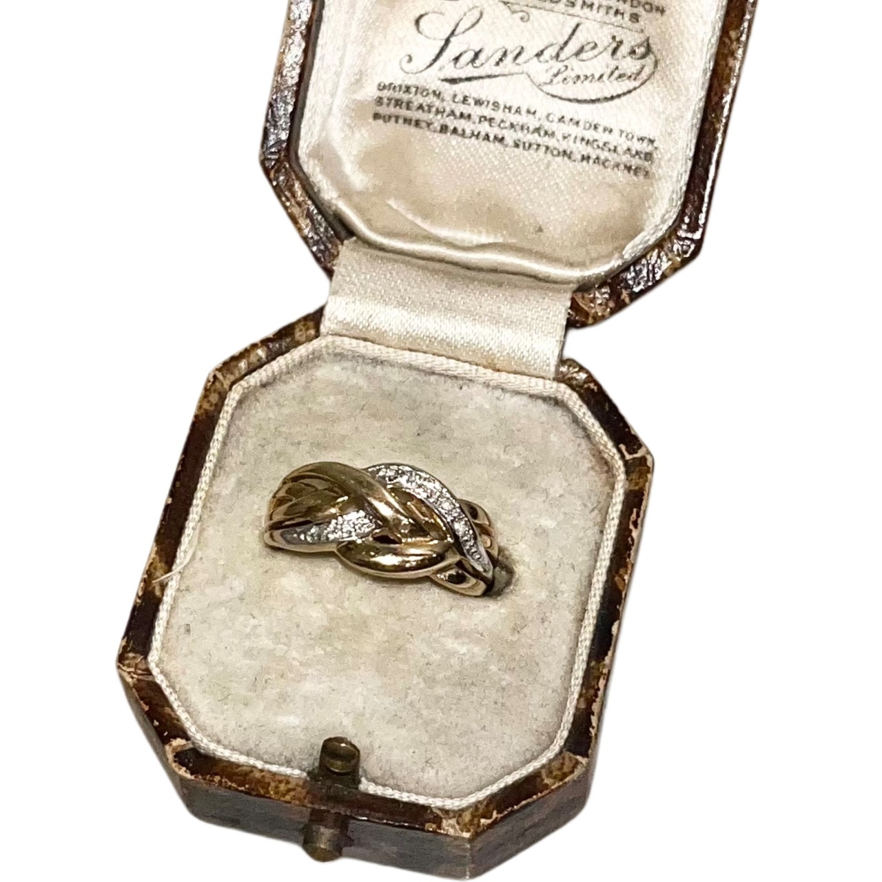 vintage 9ct gold puzzle-style diamond ring