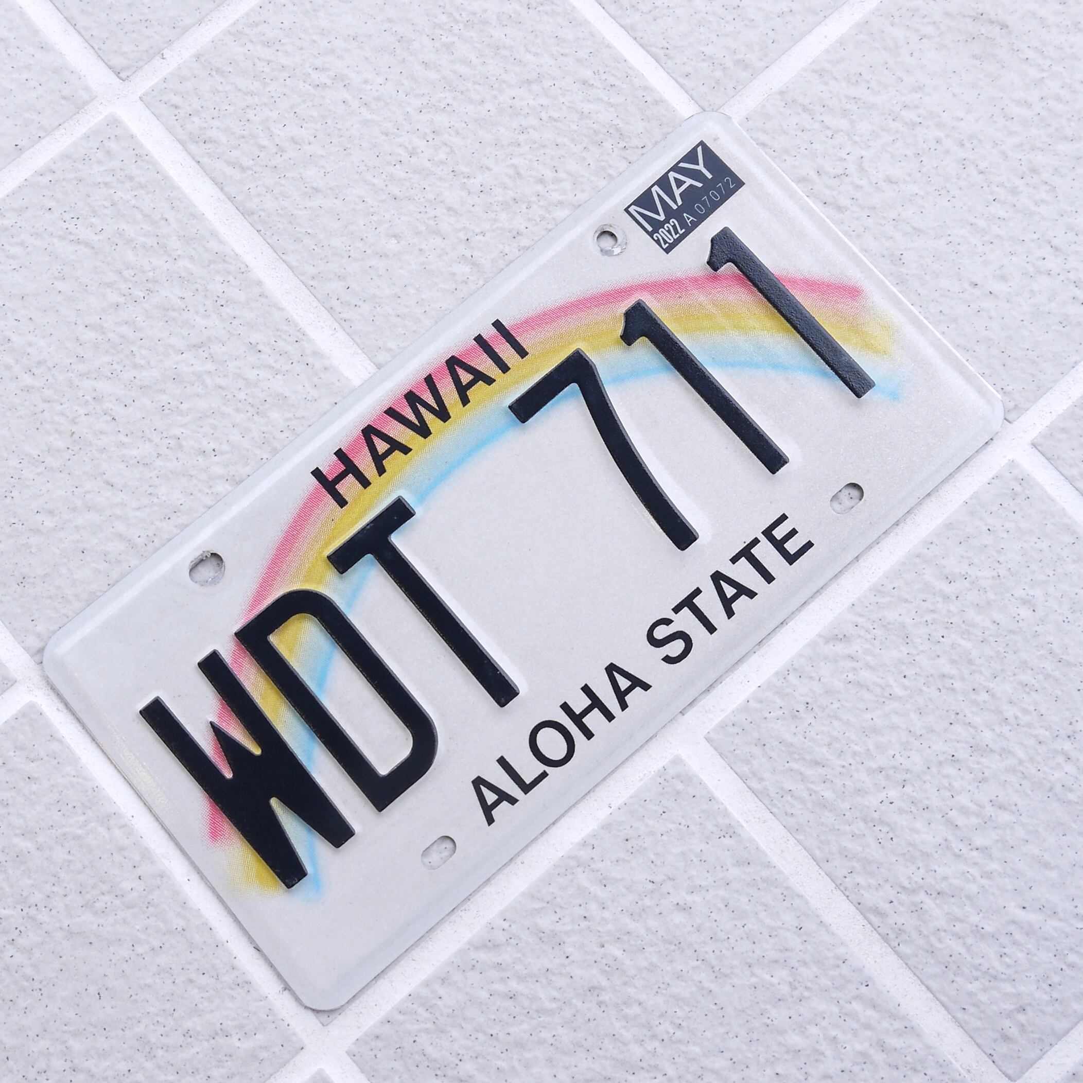 ハワイ ナンバー プレート ライセンス レインボー プレート 前後セット