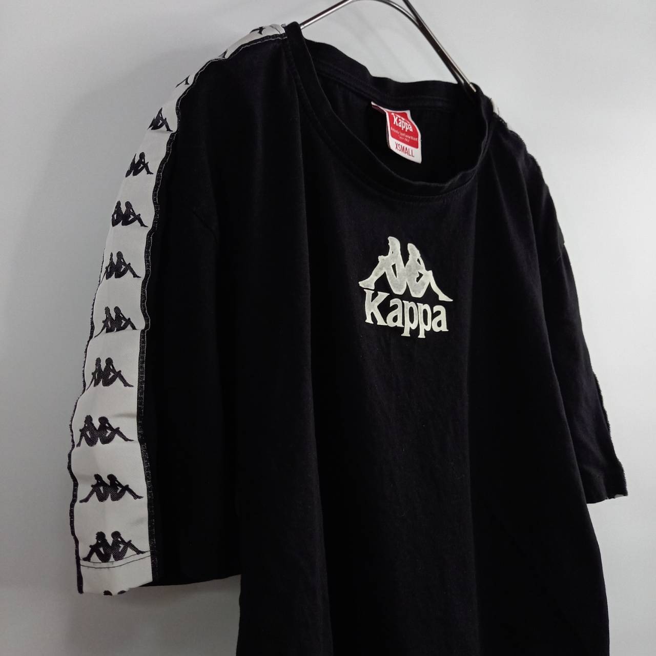 Kappa　カッパ　ショート丈　Tシャツ　半袖　Y2K　プリント　ロゴ　ブラック　XS