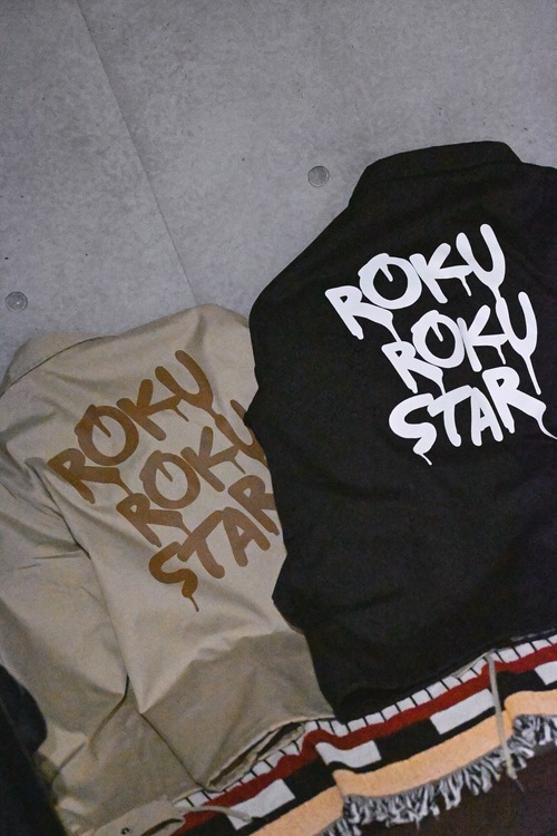 ROKU　ROKU　STAR コーチジャケット（ブラック・ベージュ）