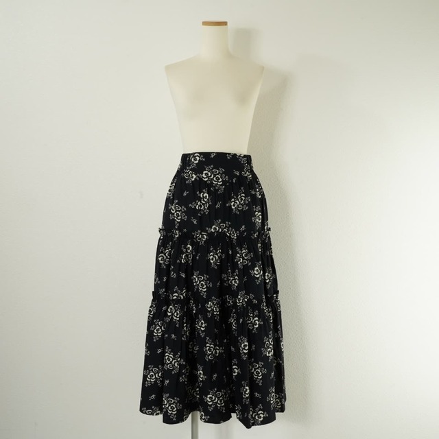 定価5.2万 未使用 Sea SEA NEW YORK ALESSIA PRINT コットン プリントティアードスカート ロング フラワー 花柄 コットン