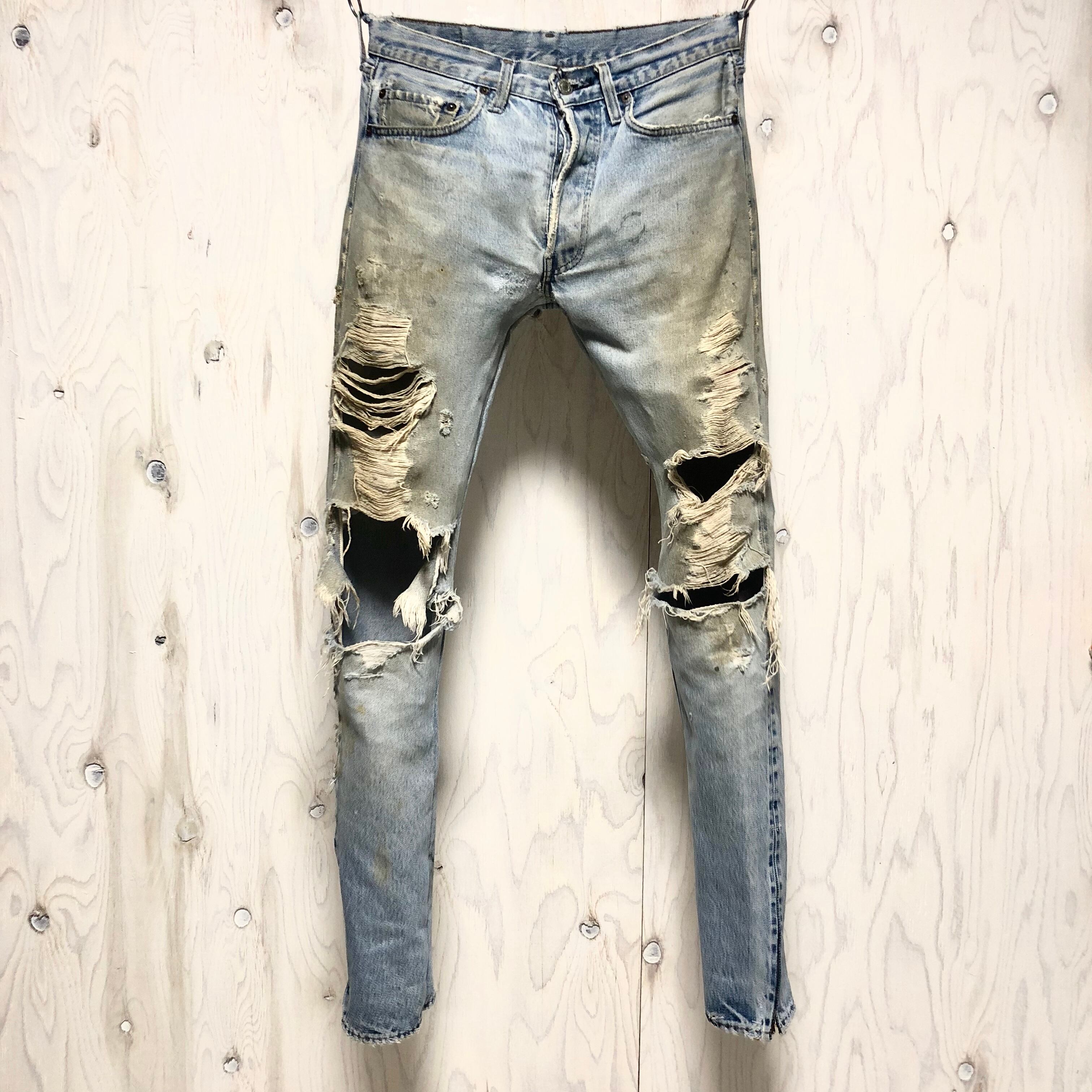 "Destroy" Levi's 501 selvage crash＆riri zip custom w31