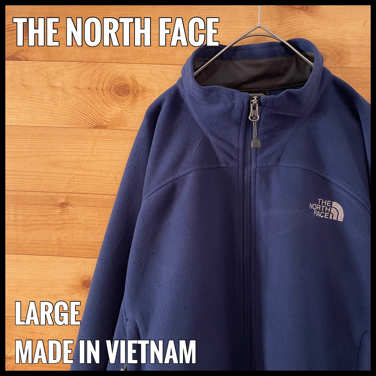 【THE NORTH FACE】フリース ジャケット WINDWALL デナリジャケット 中間着 ワンポイントロゴ 刺繍ロゴ バックロゴ ジップアップ フルジップ L 防風 保温 ノースフェイス US古着