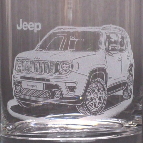 Jeep Renegade(レネゲード) ロックグラス 底面オリジナルメッセージ