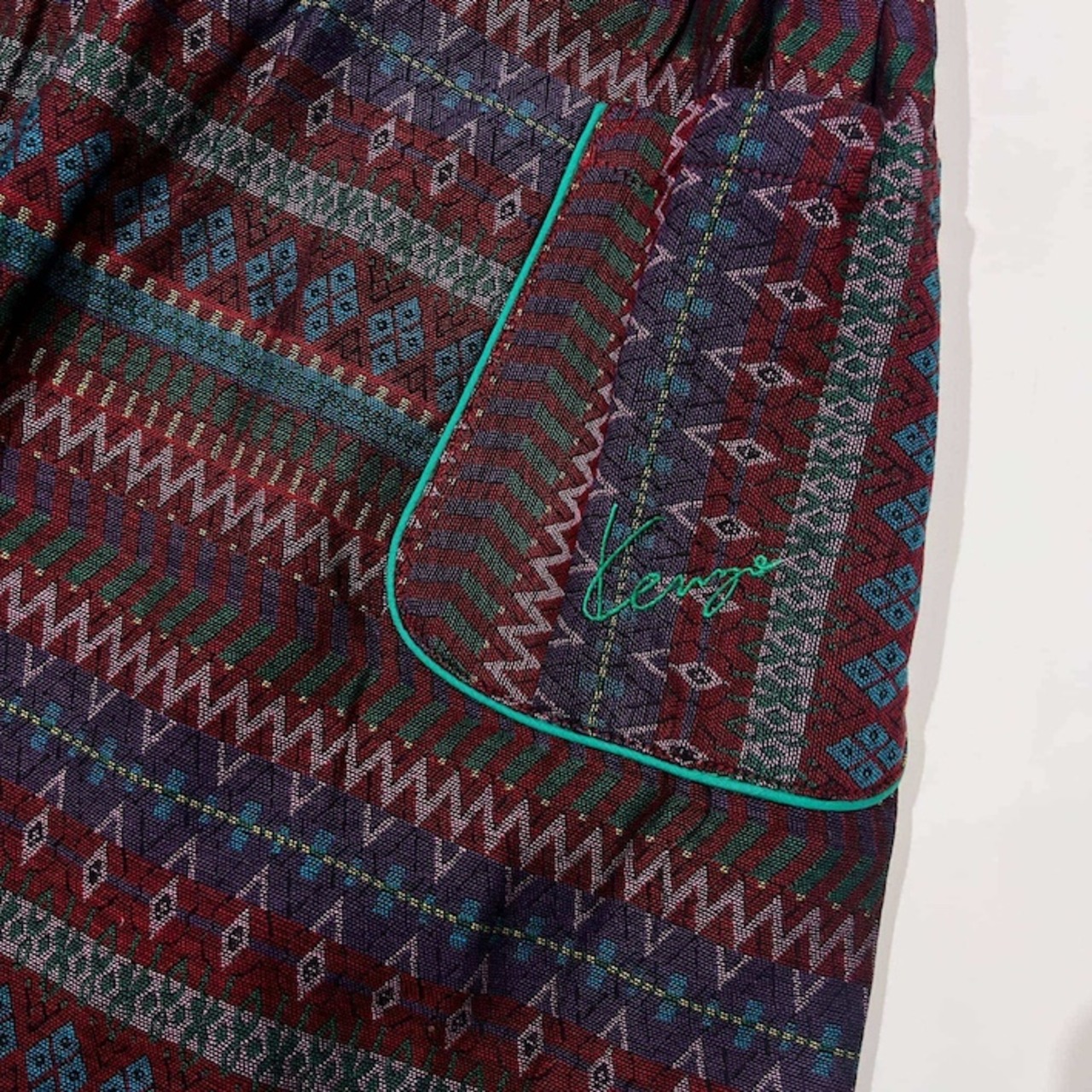 KENZO ケンゾー ジャガード ネイティブ 総柄 エプロン スカート