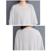 型ボタンラメ デザインTシャツ  30240