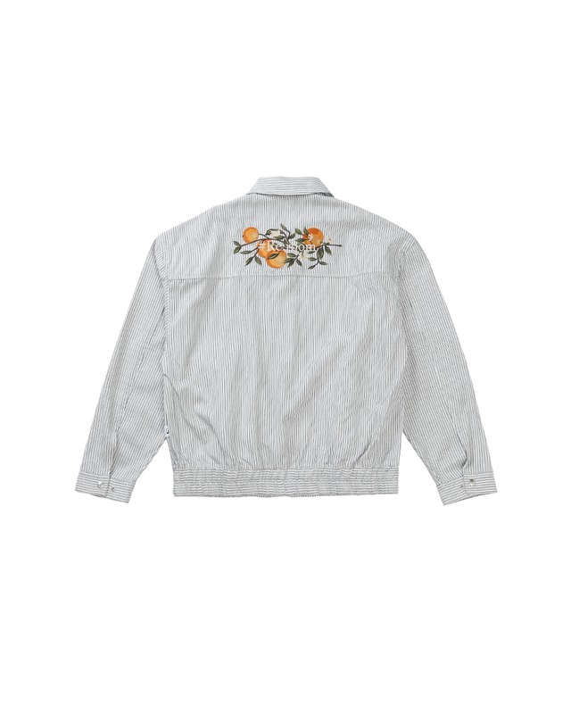【#Re:room】ORANGE FLOWER EMBROIDERY STRIPE JACKET［REJ146］