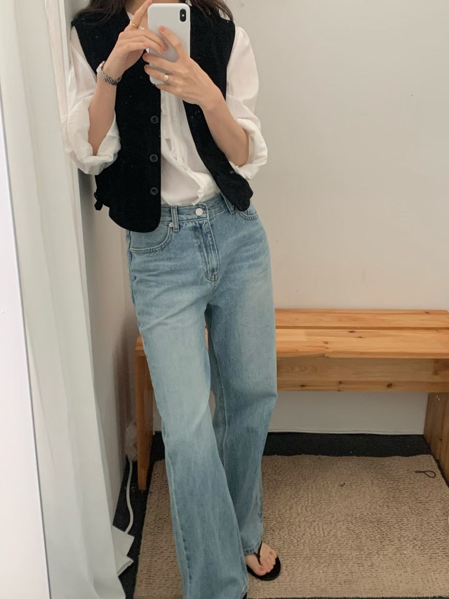 (即納) taffeta / Cosmo denim pants 1color