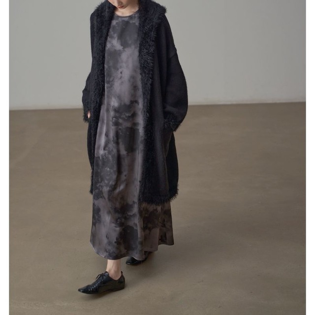 Soft fluffy hooded knit coat C1344