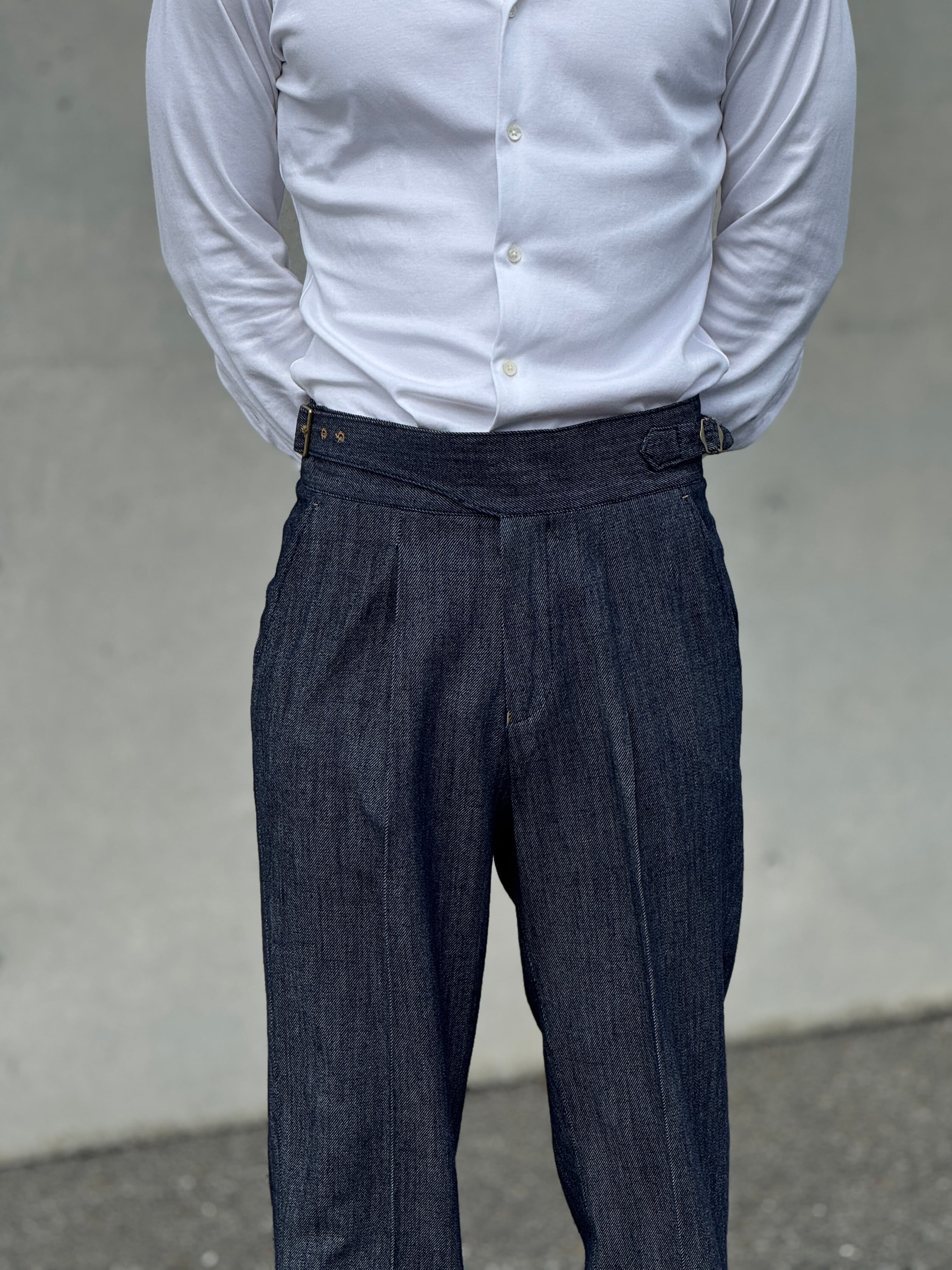 【天然素材】デニムグルカスラックス