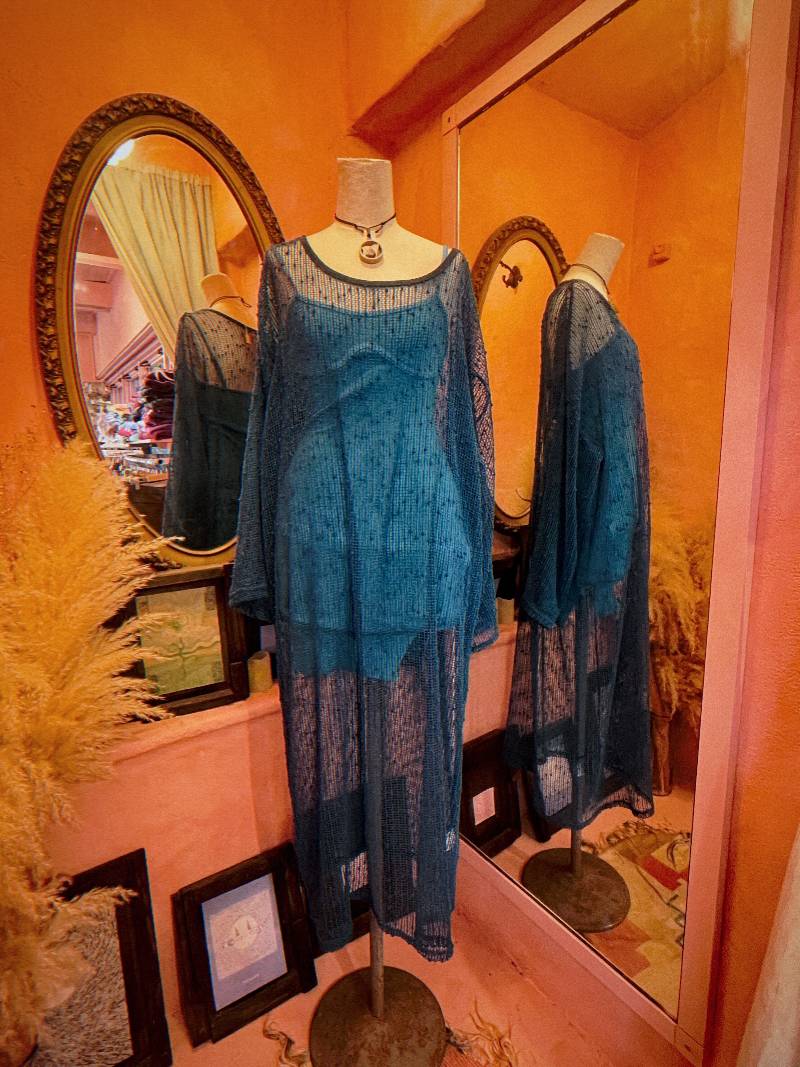 used mesh long dress