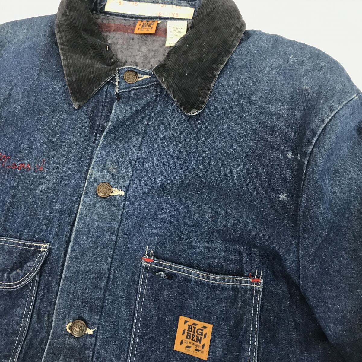 80年代 ラングラー Wrangler BIG BEN ビッグベン デニムカバーオール USA製 メンズL ヴィンテージ /eaa376057