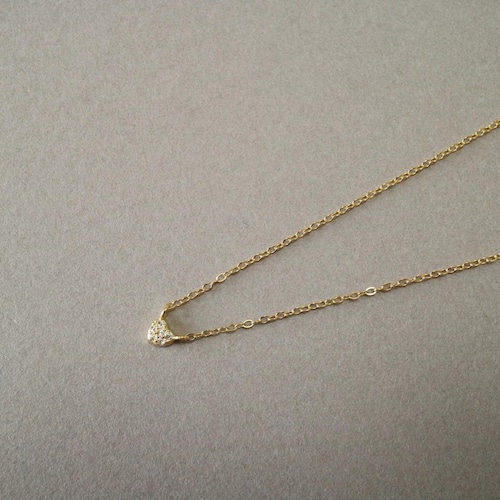 silver925 zirconia mini heart necklace N039
