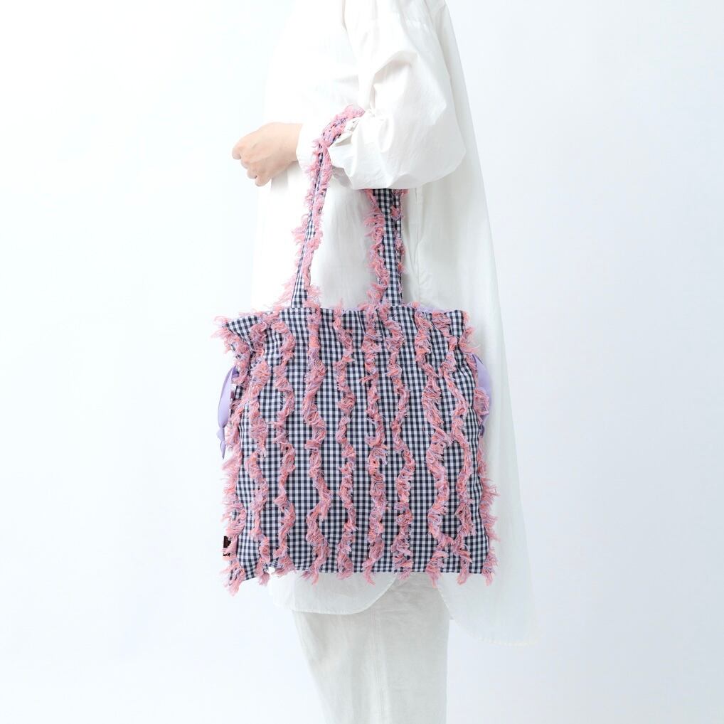 巾着トート ふさふさピンク | PUPU LAUKKU ププラウック
