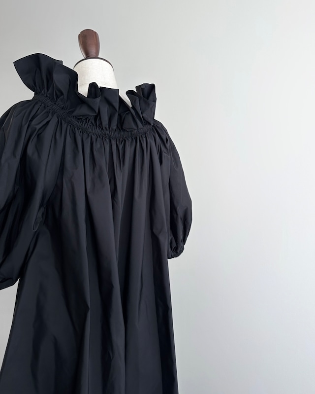 STELLA McCARTNEY　GATHERED NECK PUFF SLEEVE DRESS
