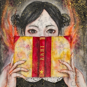 Painting「燃え上がる書物（Burn up book）」