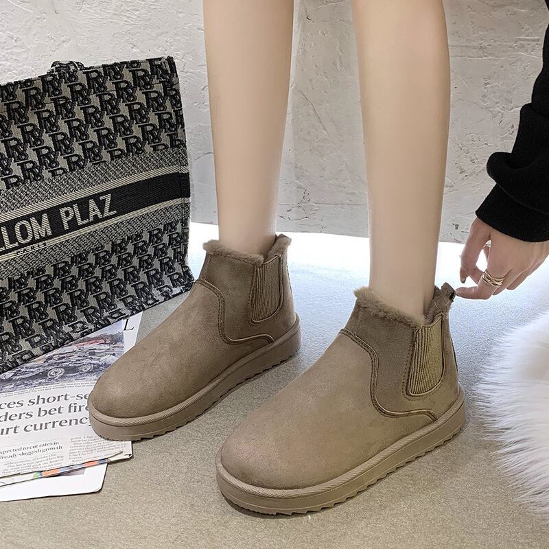 ショートブーツ スノーブーツ 選べる裏起毛 おしゃれ カジュアル キュート サイドゴア 大人可愛い 韓国ファッション Luluca 韓国トレンドファッションluluca ルルカ