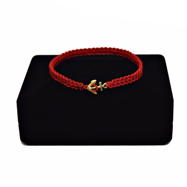 【無料ギフト包装/送料無料/限定】K18 Gold Premium Anchor Bracelet / Anklet Red【品番 17S2010】