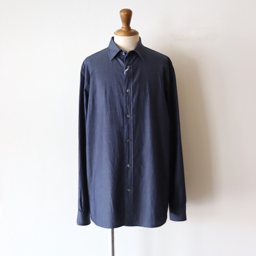 PERSONAL MATTERS " INDIGO DYE COTTON TWILL SHIRT ( Dark Indigo )"