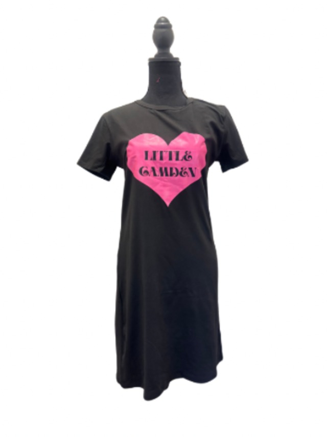 Tシャツワンピース【ピンク・ブラックハート】