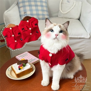 予約【№B06947】レッド × ブラックリボン リブニットセーター 予約【№B06947】レッド × ブラックリボン リブニットセーター