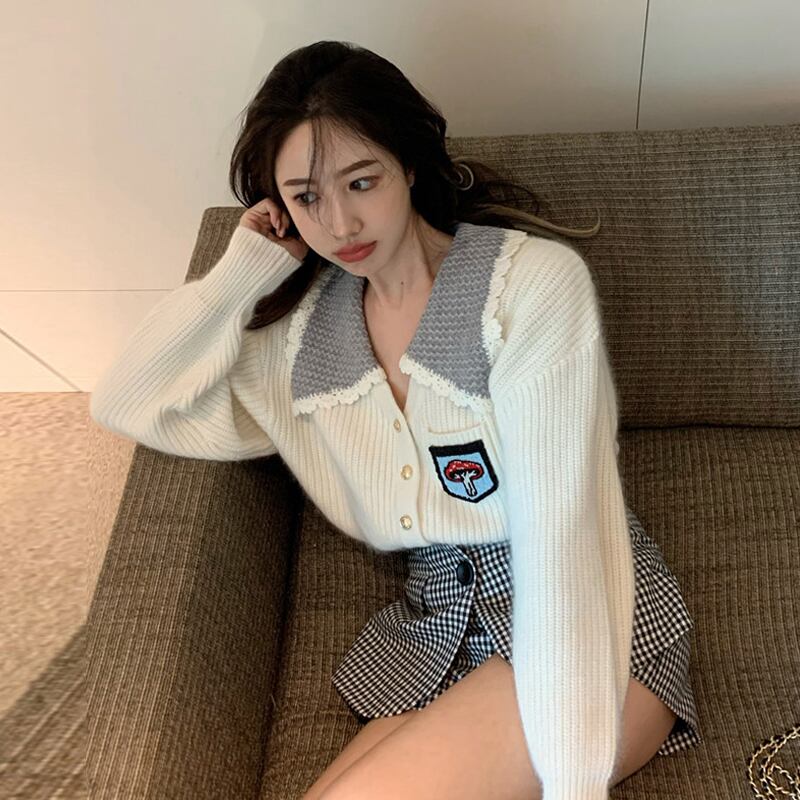 スプリングオータムルーズセーター ニットトップス 春物 秋物 試着室57398005973