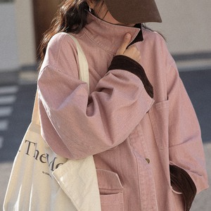 contrast corduroy jacket　J00479