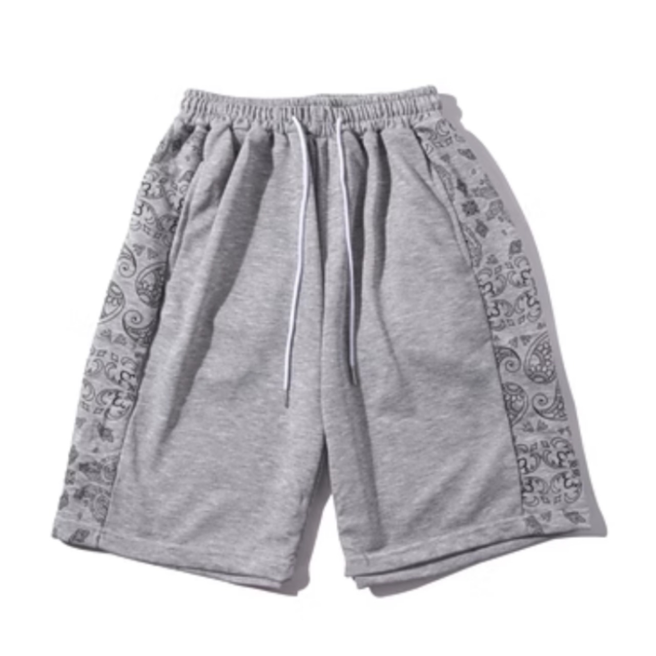 レトロサイドカシューフラワースウェットショーツ　0762