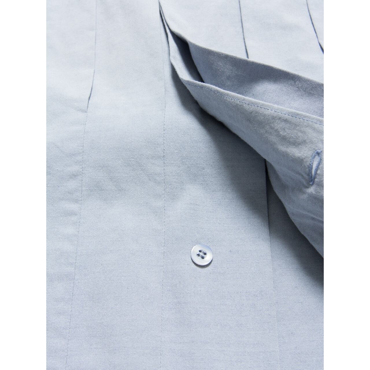 ISSEY MIYAKE】Made in Japan cotton-wool stand collar pleated shirt