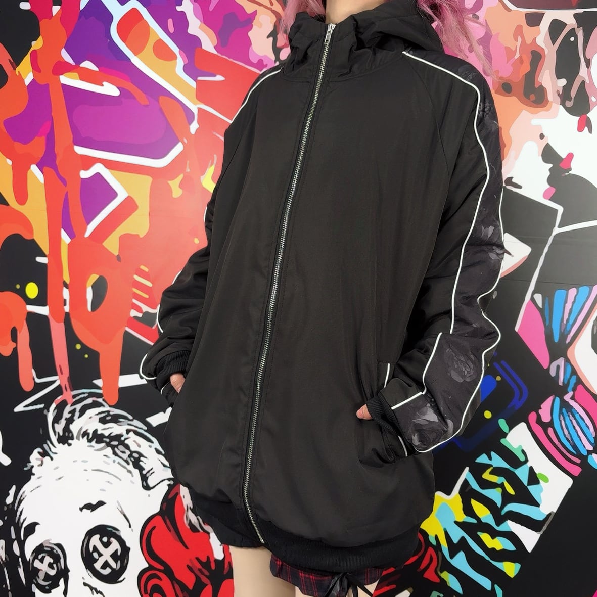 ☆内側キルティング仕様☆HIGH NECK黒薔薇ZIP OUTER | NIER CLOTHING