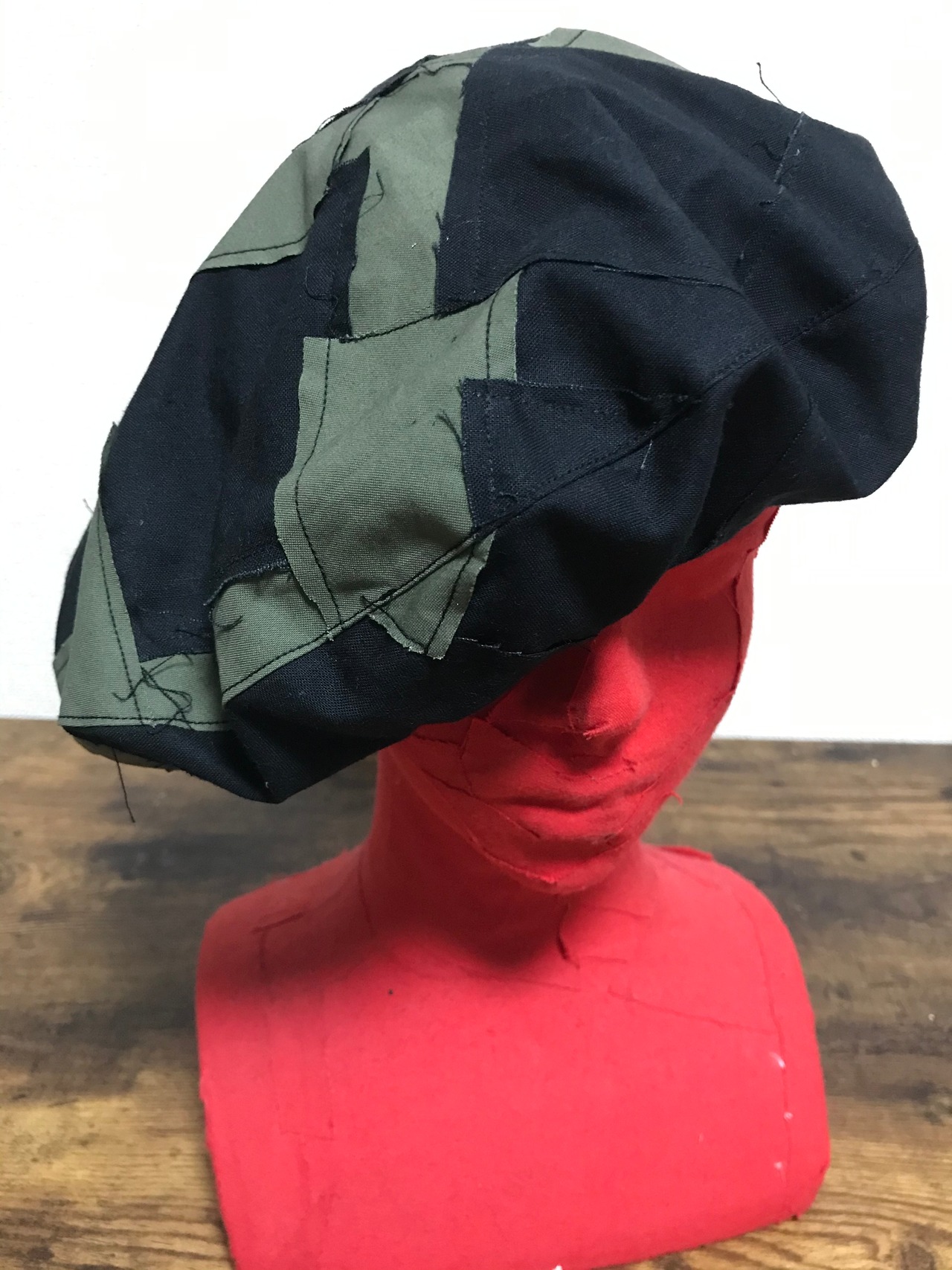 UNFINISHEDクラストベレー帽グリーンブラック