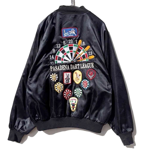 【PASADENA DART LEAGUE - Made In USA】Vintage Nylon Satin Jacket【1980s-】