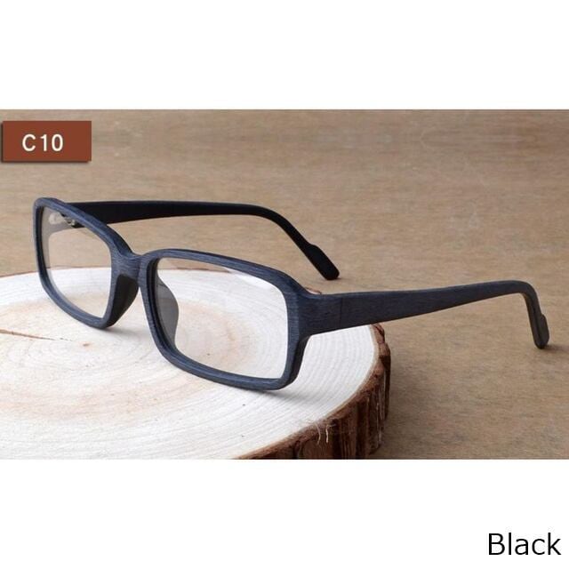 Wood grain glasses - Square（木目のスクエアメガネ）【BJ0075
