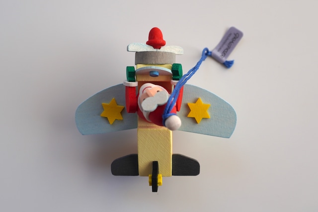 Graupner（グラウプナー社）クリスマスオーナメント 飛行機に乗るサンタクロース