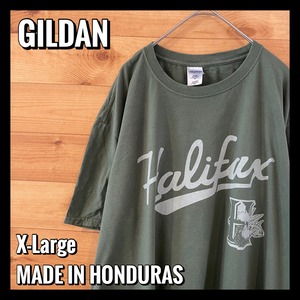 【GILDAN】カナダ ハリファックス ベースボールロゴ Tシャツ X-Large ビッグサイズ アースカラー us古着 アメリカ古着