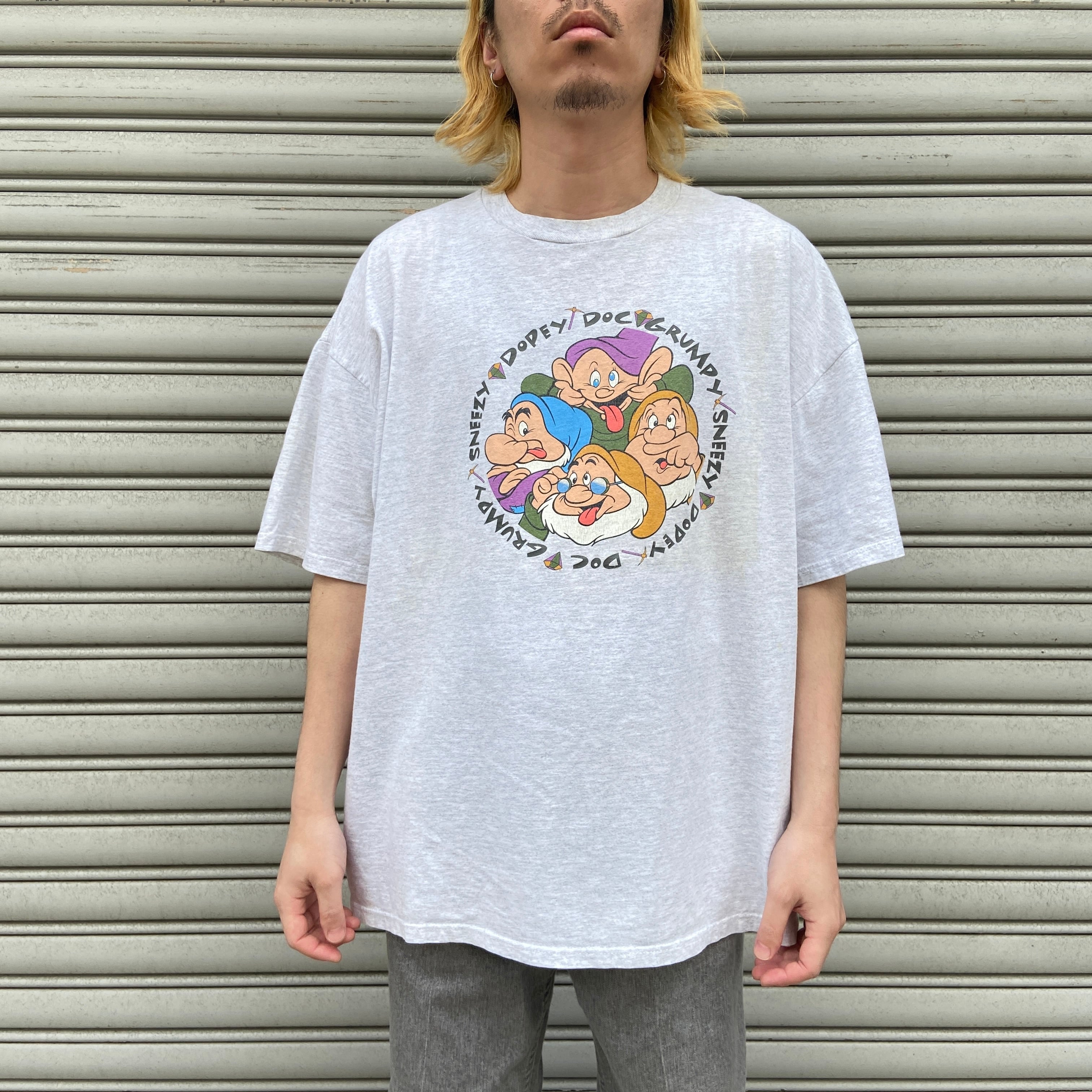 90s USA製 Disney 7人の小人 キャラクタープリントTシャツ XXL | 古着